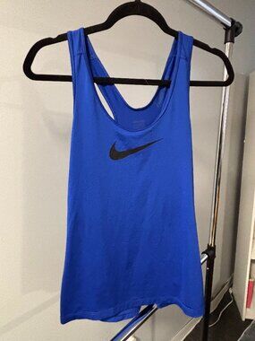 LIKE NEW** Nike Dri-Fit Bright Blue Razer Back Tank Top